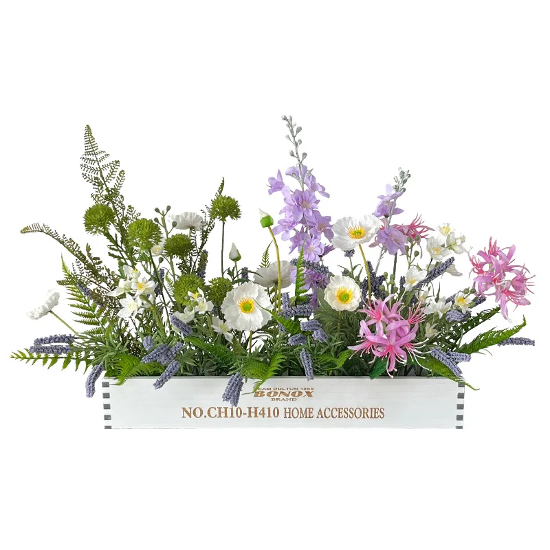 

solid wood fence fake flower artificial arrangement floral ornament decorative