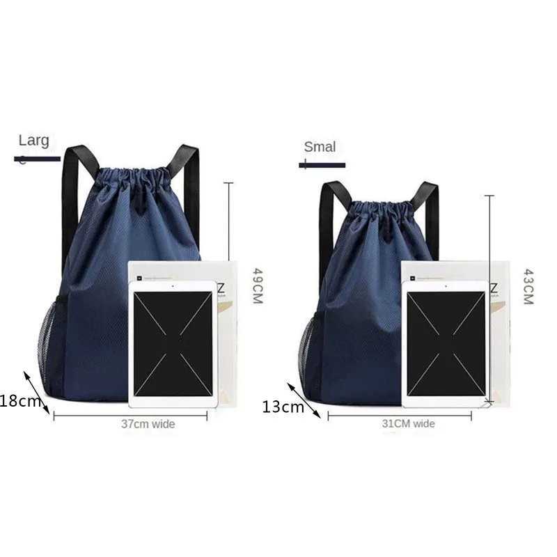 Sports Drawstring Backpack String Bag Sackpack With Large Capacity Gym Swim Beach For Women And Men To Hold Daily