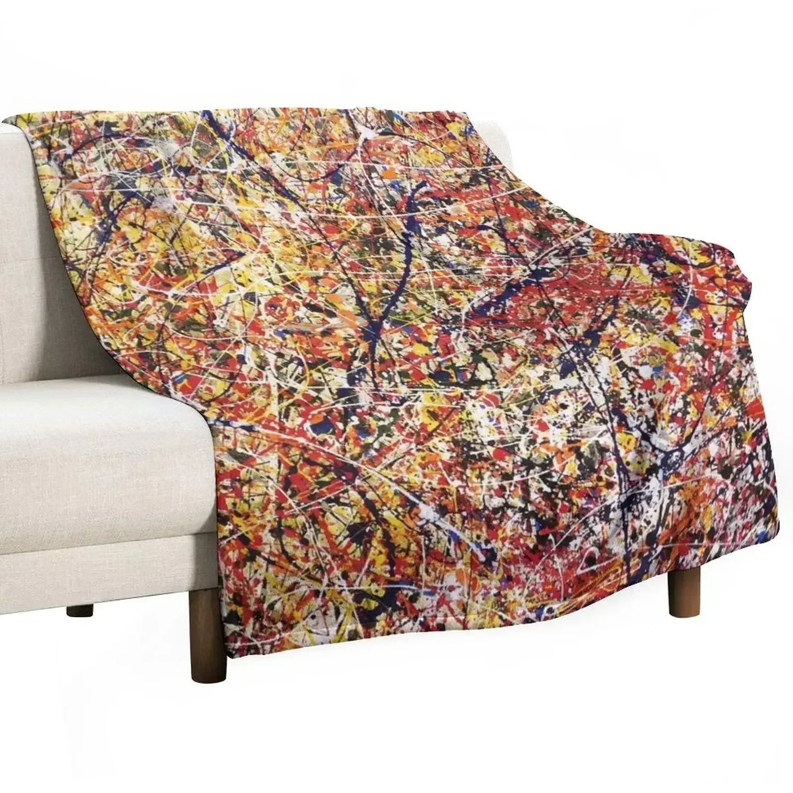 

Abstract Jackson Pollock Painting Original Art Throw Blanket Bed Fashionable Furry Sofa Sofa Quilt Blankets