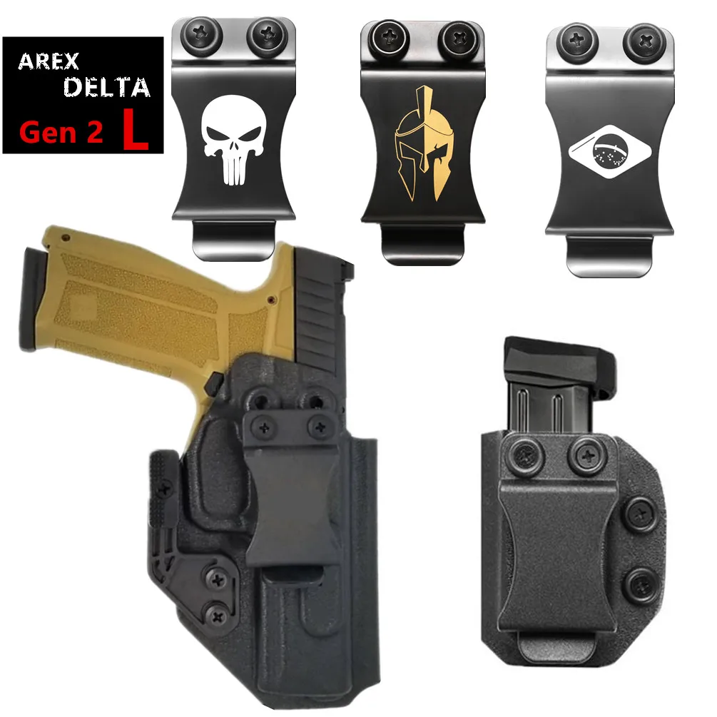 

Kydex Internal IWB Holster For Arex Delta L M gen 2 9mm Charger Port Magazine Mag Holder Clip Flap claw Concealed Carry