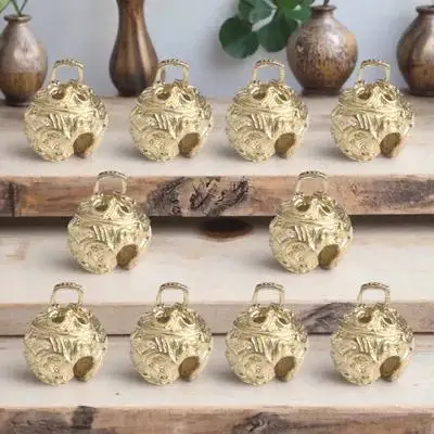 

10pcs Small Bell Keychain 12MM Brass Bells Tiny Charms Metal DIY Crafts Christmas Decor Pendant Jewelry Making Accessories