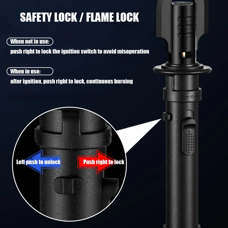 Split Light Large Flame Torch Lighter Strong Lighting COB Flashlight Adjustable Flame Safety Lock  Camping Tools