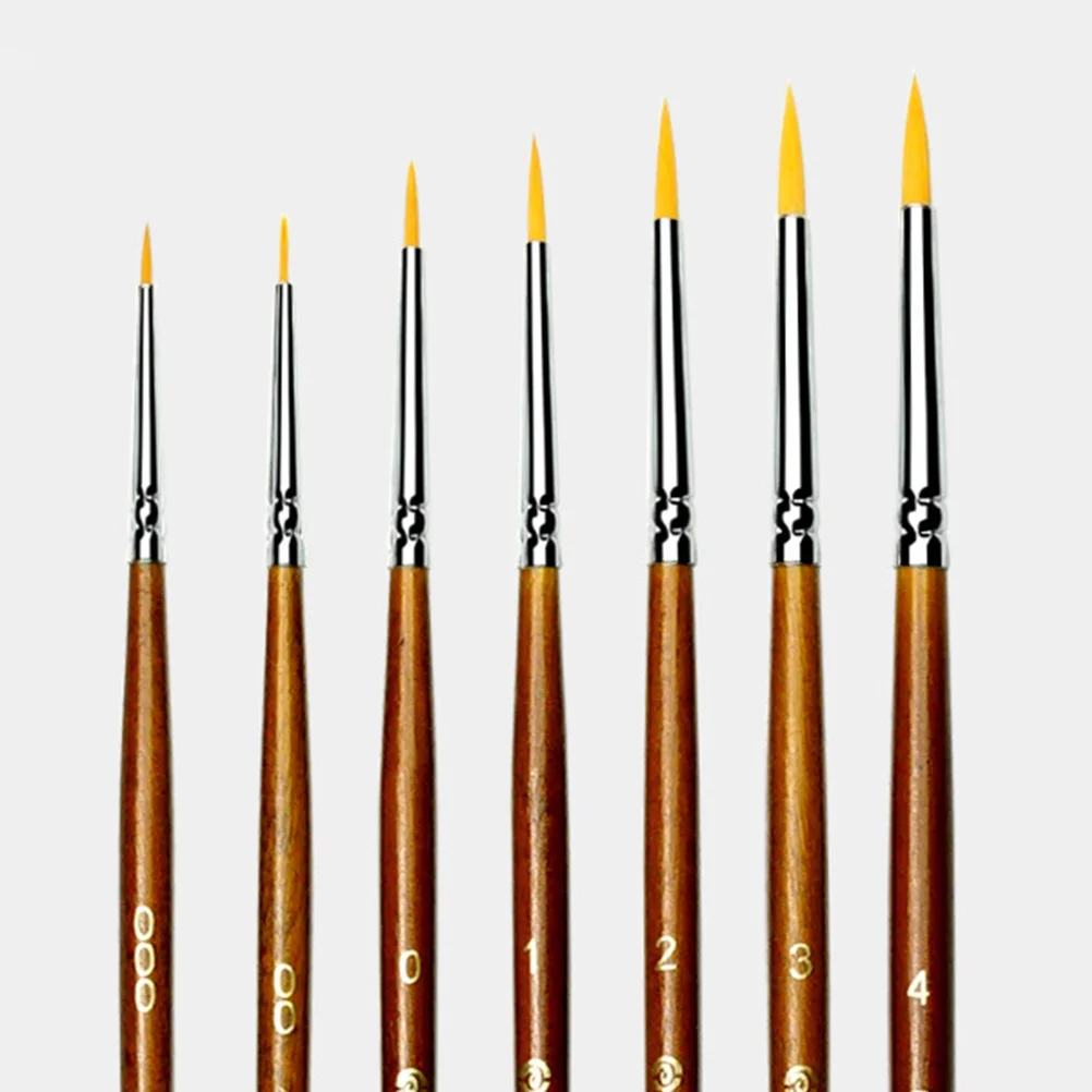 مجموعة فرش بطانة للرسم الزيتي من النايلون ومقبض خشبي وأدوات الرسم للألوان المائية والأكريليك #6