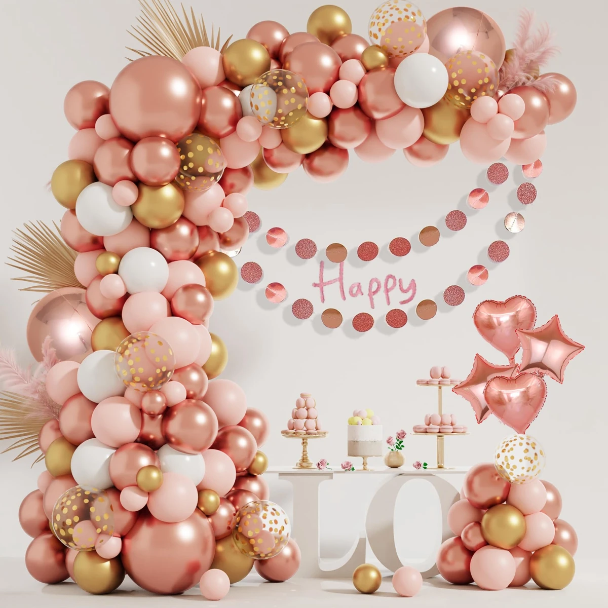 

Pink Rose Gold Macaron Balloon Garland Arch Kit Birthday Party Decoration Kids Wedding Birthday Party Supplies Baby Shower