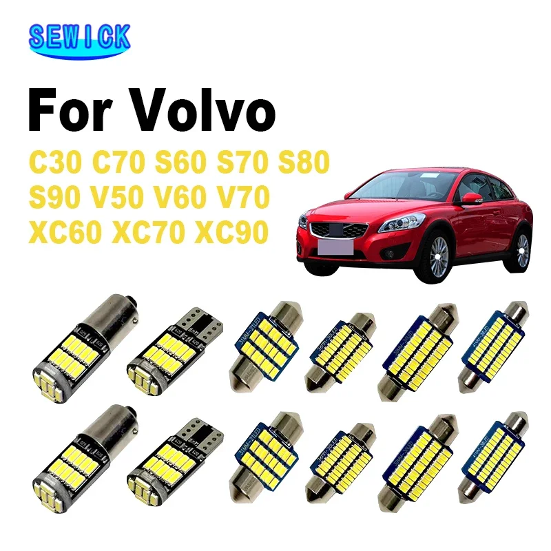 SEWICK-bombillas LED Canbus de 12V, Kit de luz de mapa Interior para Volvo C30, C70, S60, S70, S80, S90, V50, V60, V70, XC60, XC70, XC90, accesorios de coche