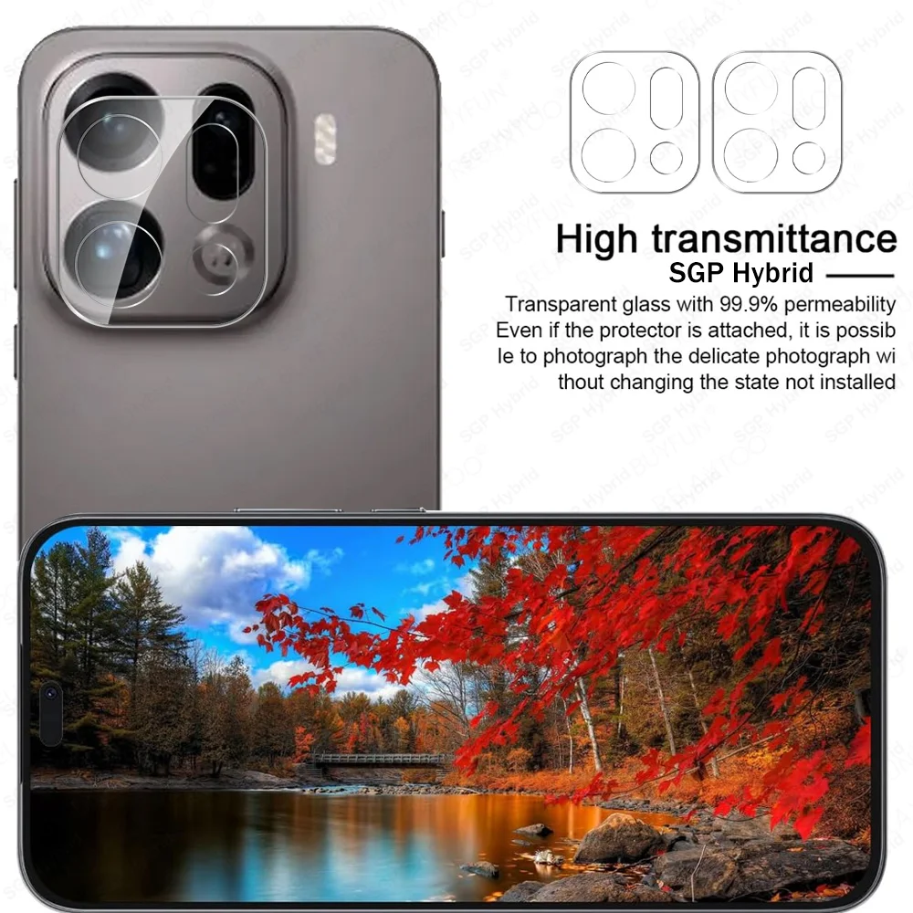 OPPO Find X9 Pro용 3D 클리어 카메라 글래스 프로텍터 2개, FindX9, FindX9Pro, X9Pro 5G 글로벌 HD 후면 렌즈 케이스 커버 필름 범퍼