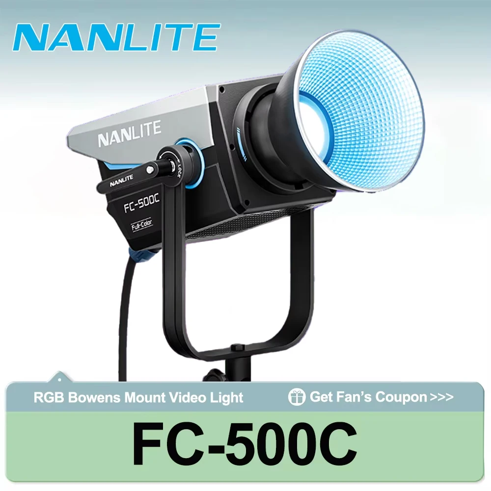 Nanlite 500w Bowens Mount Video Light FC-500C 2700-7500K RGB Full-color Monolight for Film Studio