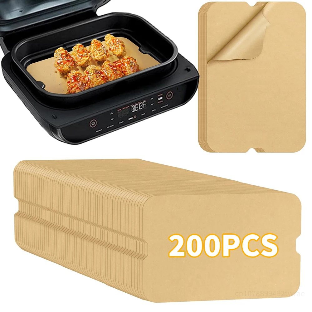 Disposable Air Fryer Parchment Paper Rectangular Air Fryer Liners for Ninja Foodi XL Smart FG551 6-in-1 Indoor Grill Accessories