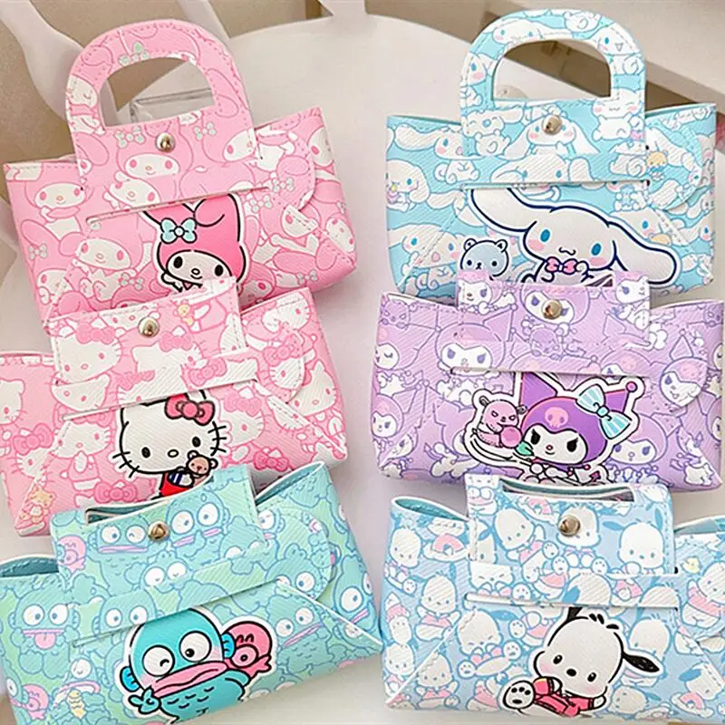 

Sanrio Hello Kitty Handbag Kawaii Kuromi My Melody Cinnamoroll Coin Purse Cute Fashion Storage Bag Girl&Child Holiday Gifts