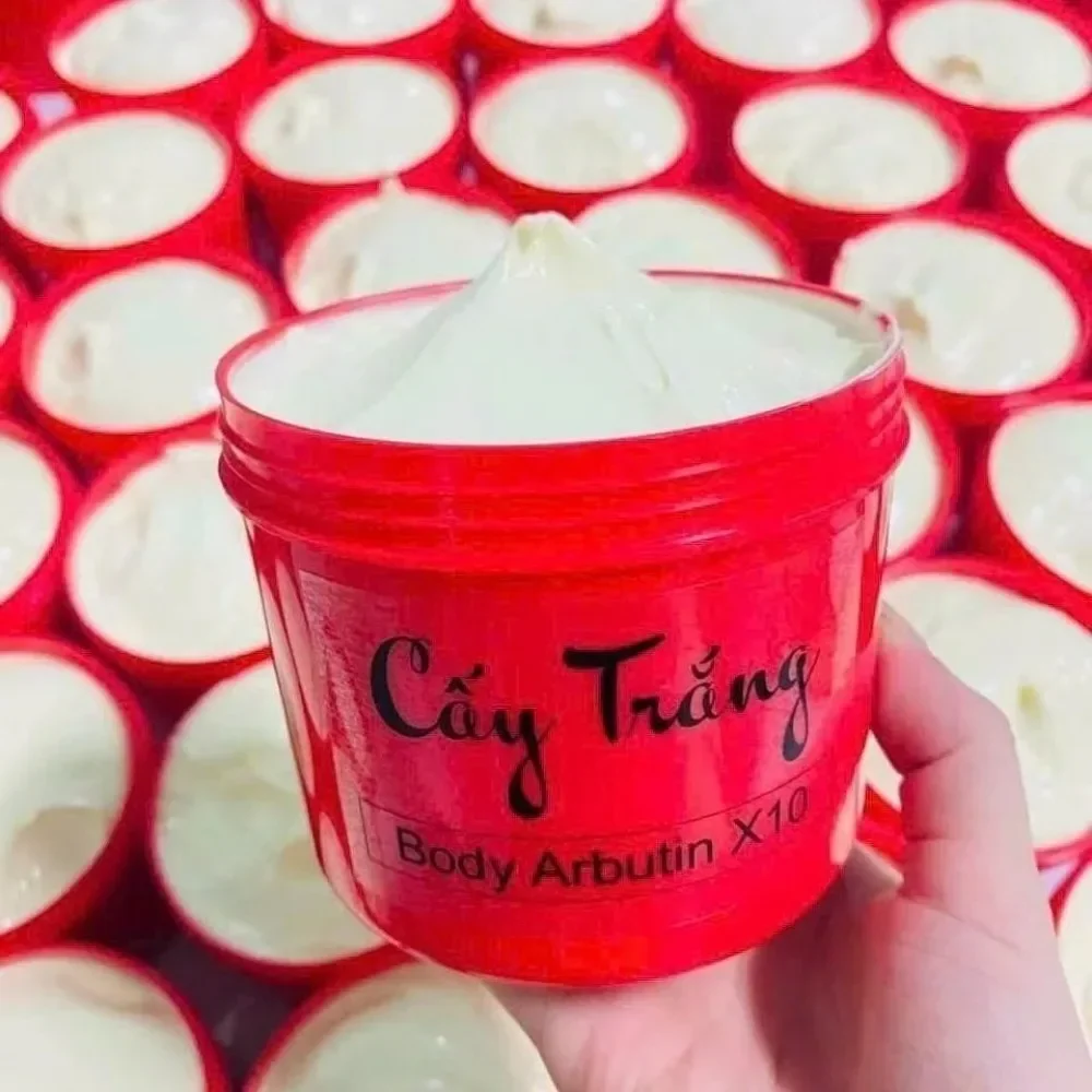 

500g Body Cay Trang Abutin x10 hang chuan Kem Body Cấy Trắng Arbutin x10 Kháng Nước 100% kem ủ siêu trắng white Lightening