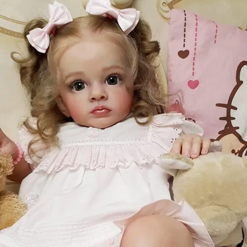 60CM Tutti Reborn Doll Reborn Toddler Girl with Genesis Paint High Quality 3D Skin Multiple Layers Painting Visible Vein