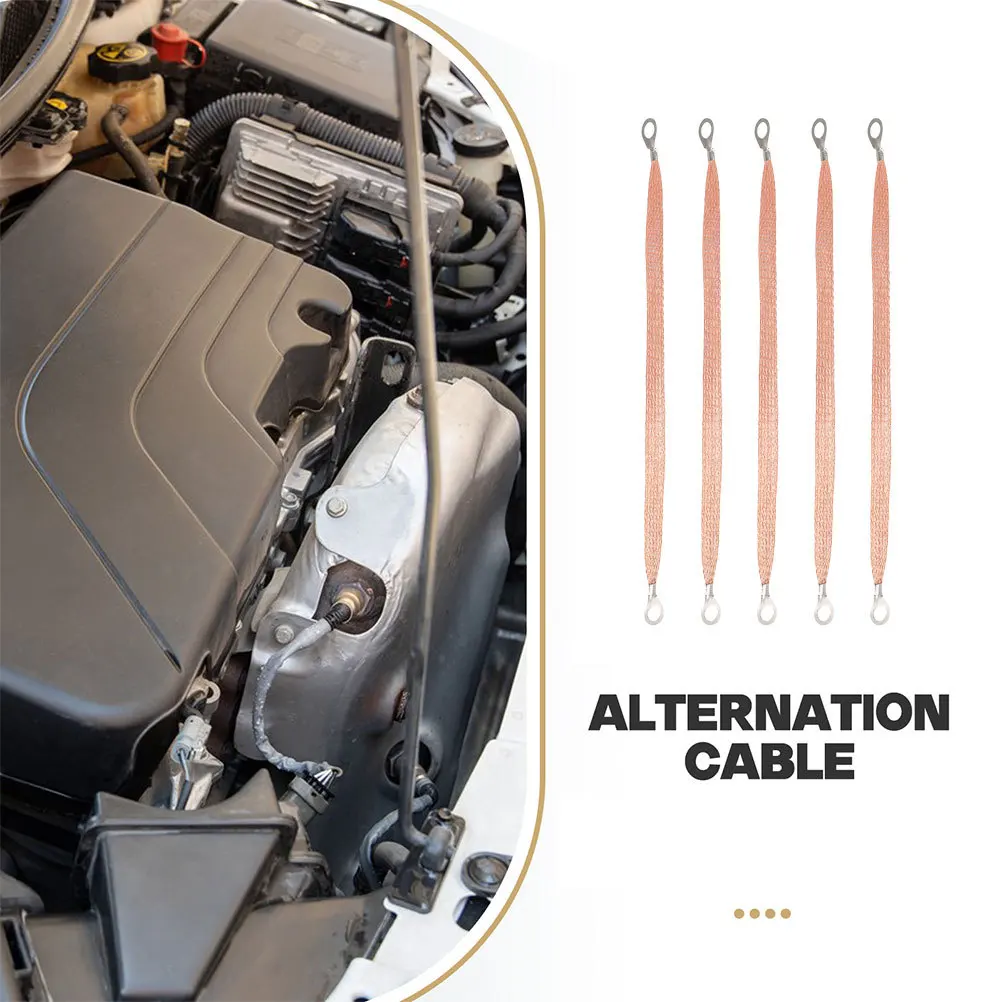5 قطعة كابلات النحاس مضفر الأشرطة الأرضية محرك السيارات كابل التأريض للسيارة البحرية مركبة الاستخدام العالمي