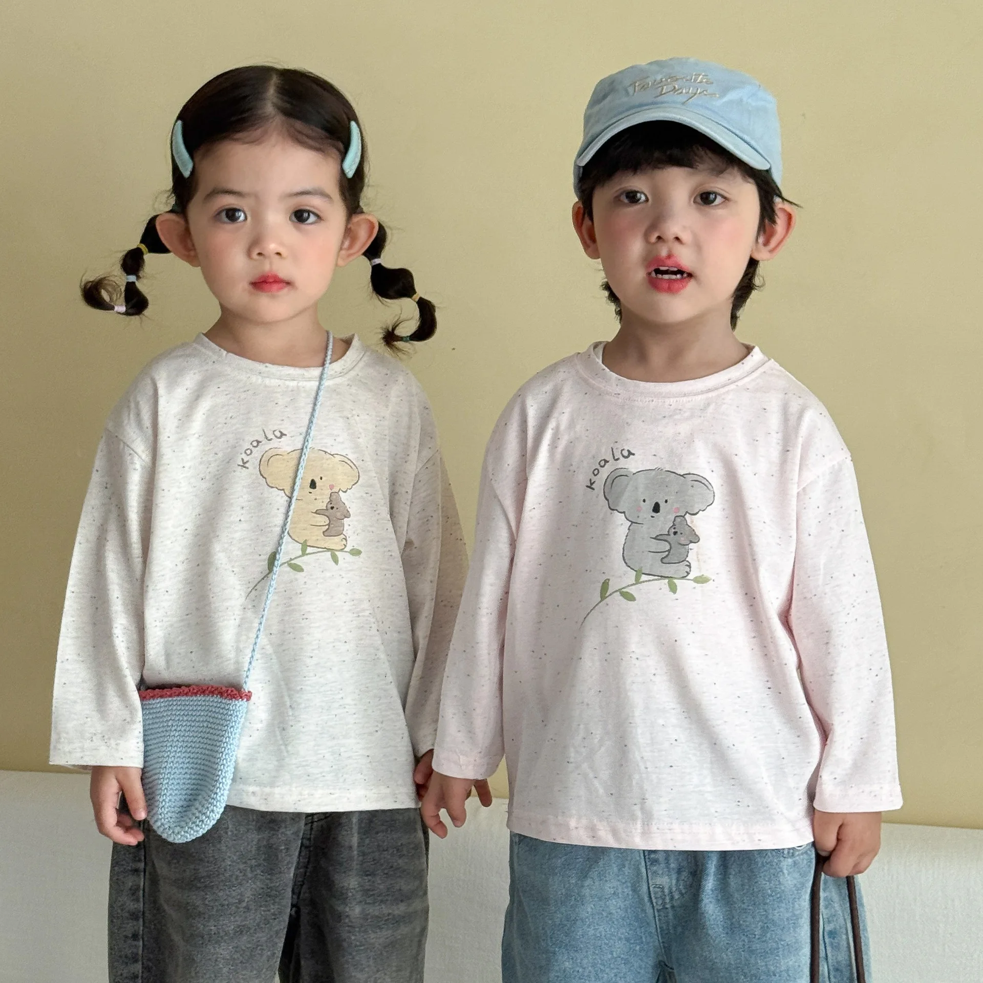 2026 Autumn New Children Long Sleeve T Shirts Boys Girls Cute Cartoon Print Bottoming Shirts Kids Bamboo Cotton Clothes