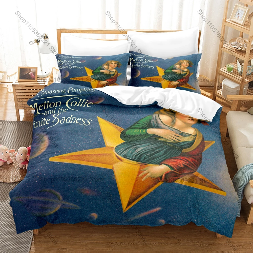 Cool Siamese Dream Album Art Print 3 In 1 Quilt Cover Set With Two Pillowcases Vintage Alternative Rock Home Bedroom Decoration