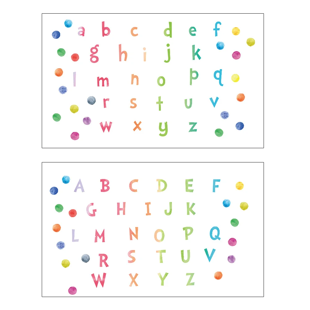 2 Sheets Dots Wall Stickers Abc for Kids Pvc Scrapbooking Educational Alphabet