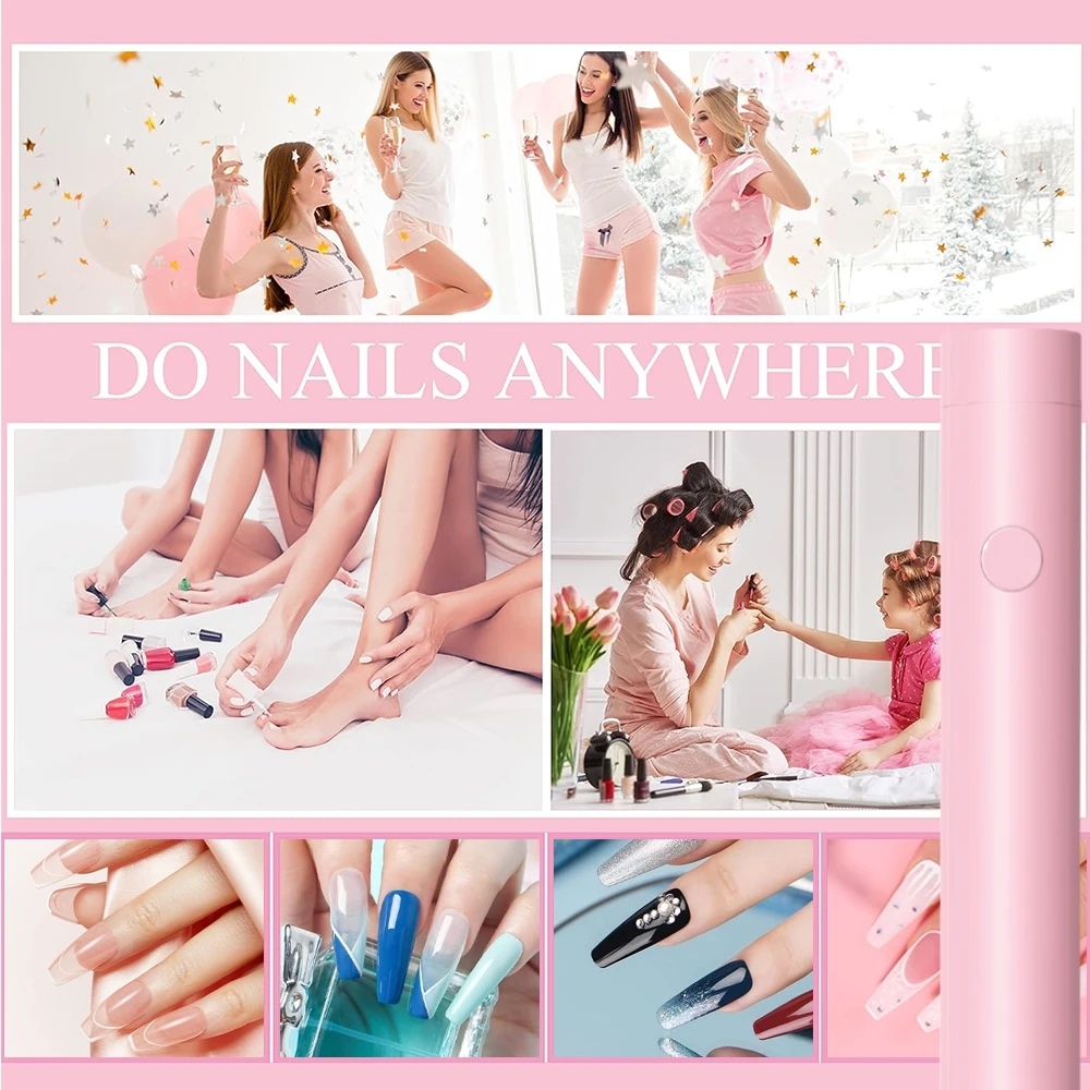 เครื่องเป่าเล็บแบบพกพา UV LED โคมไฟชาร์จ Quick Drying เคลือบเงาเจล Curing โคมไฟเล็บเล็บเครื่องมือ Home Salon ใช้