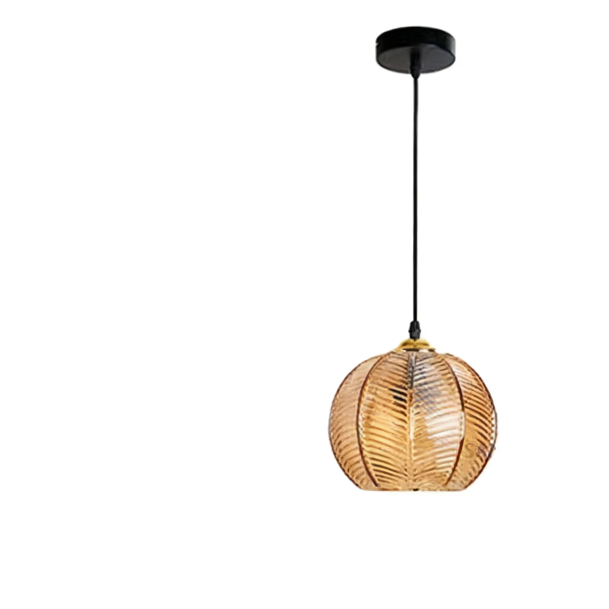 Evee Ribbed Glass Pendant Light Creates Eye-Catching Ambiance For Kitchen Island And Living Areas