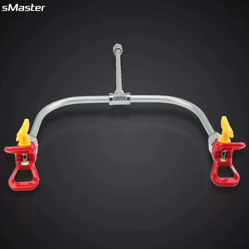 sMaster Airless Paint Spray Gun Extension Pole Double Nozzle Head Painting for Sprayer