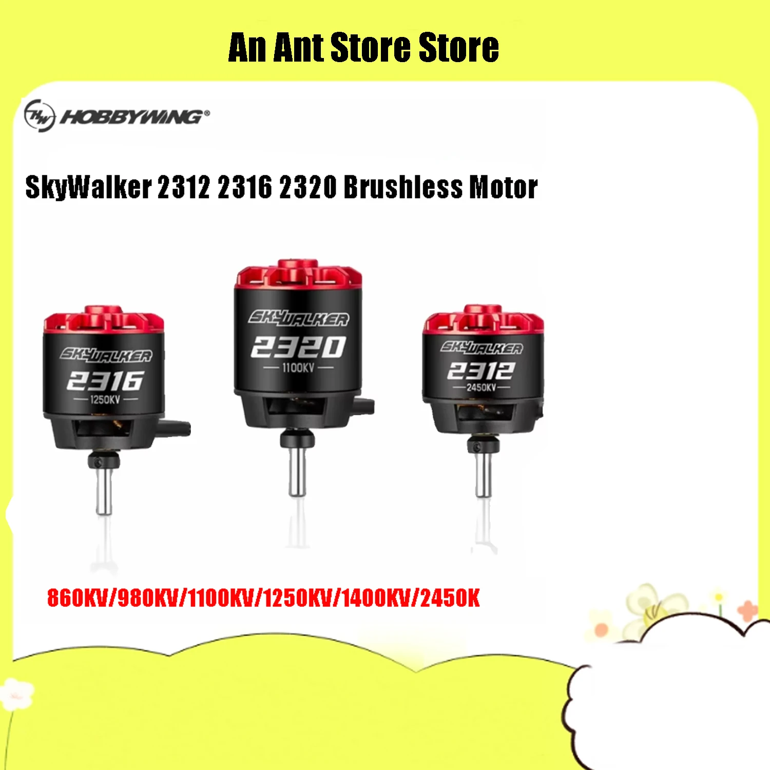 

Hobbywing SkyWalker 2312 2316 2320 Бесщеточный двигатель 860KV/980KV/1100KV/1250KV/1400KV/2450KV 3-4S для радиоуправляемого дрона-салета с неподвижным крылом