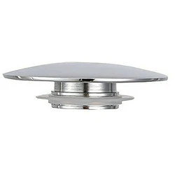 Basin Waste Sink Plug, Silver Chrome, 66mm PopUp Cap, Click Clack Push Button, Replacement Part For Bathroom Sink Drain Stopper