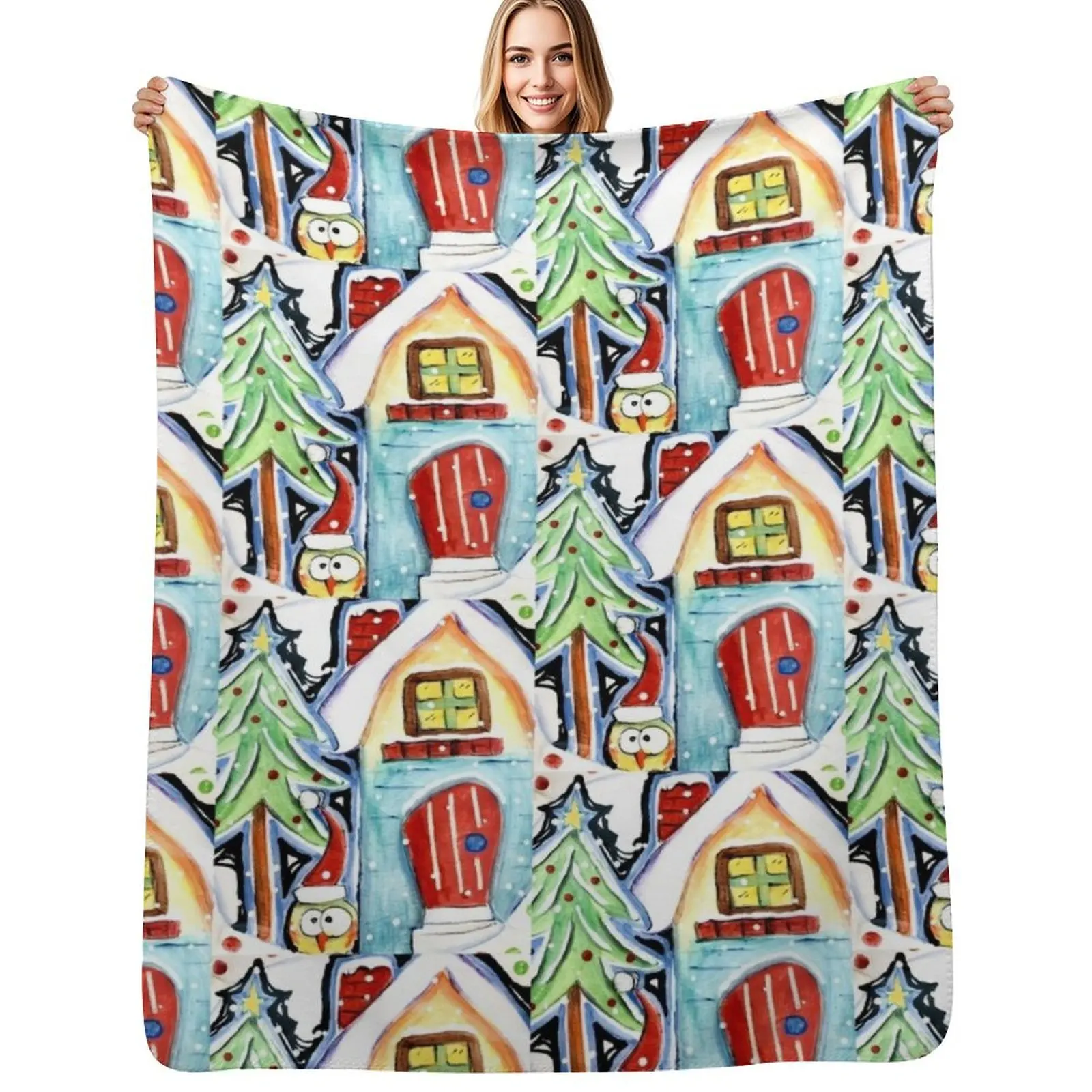 

Waiting for Santa Throw Blanket Bed Large blankets and throws Blankets Sofas Of Decoration Blanket