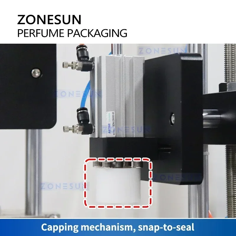 ZONESUN 3 in 1 Peristaltic Pump Perfume Bottle Filling Machine With Cap Feeder Sample Packaging Servo Control ZS-AFC7C