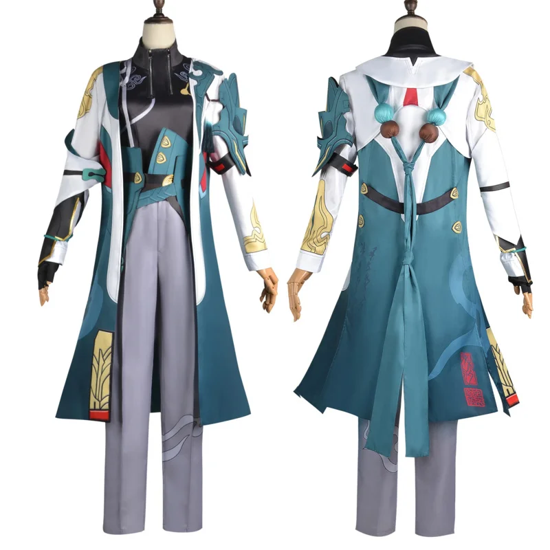 Game Honkai Star Rail Cosplay Dan Heng Cosplay Costumes Wig Earrings Set Handsome Uniform Halloween Party Role Play Outfit Men