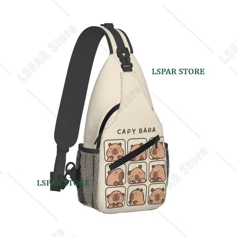 Custom Cute Capybara Sling Crossbody Chest Bag Men Cool Shoulder Backpack for Hiking
