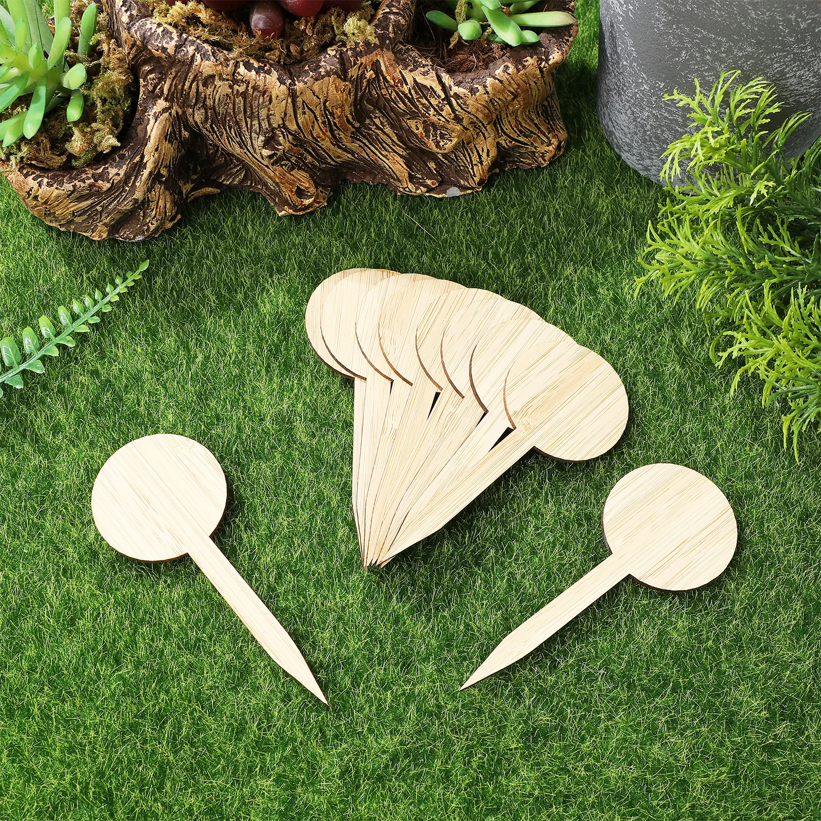 

20 pcs Plant Labels Bamboo Stakes Light Brown Gardening Signs Mini Herb Markers Name Tags Thicken Seedling Label Plaque