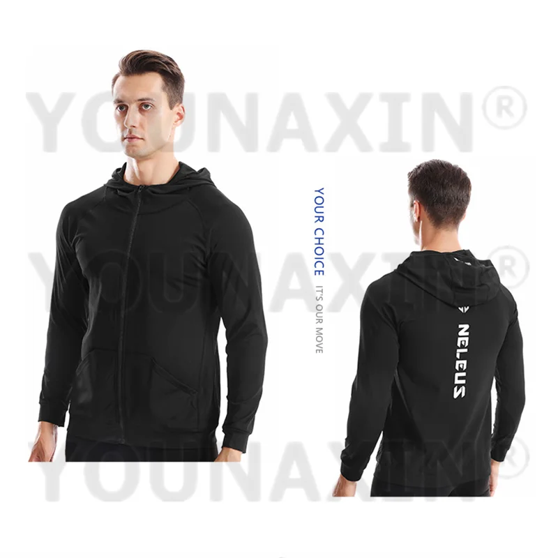 Men's Clothing Hooded Long-sleeved Fitness Sports Outdoor Fishing Tops Running Basketball Training T-shirts M L XL 2XL 3XL