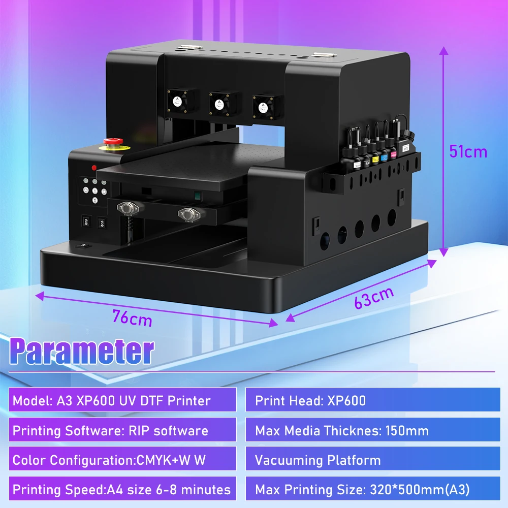 For Epson XP600 UV Printer A3 A4 UV flatbed Printer Directly to Film UV DTF Printing Machine with Rotary A3 A4 Sticker Printer