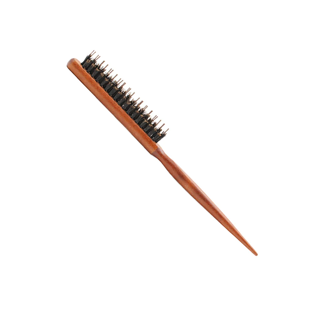 

1pc Pig Bristle Hair Comb For Scalp Massage Home Use Natural Bristles Hairbrush For Salon Salon Hairbrush Brush Durable