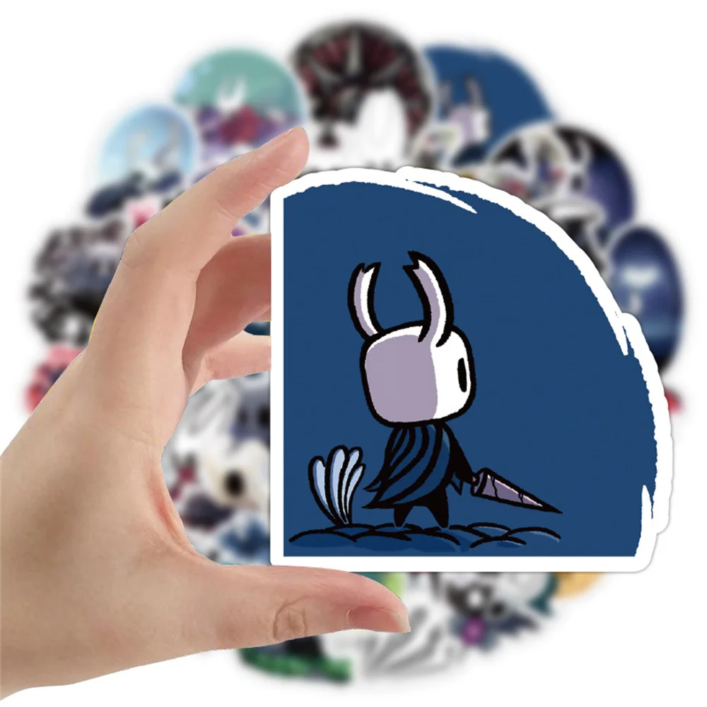 10/30/50PCS Cartoon Anime Hollow Knight Waterproof Graffiti DIY Scrapbook Skateboard Laptop Ipad Hand Account Sticker Wholesale