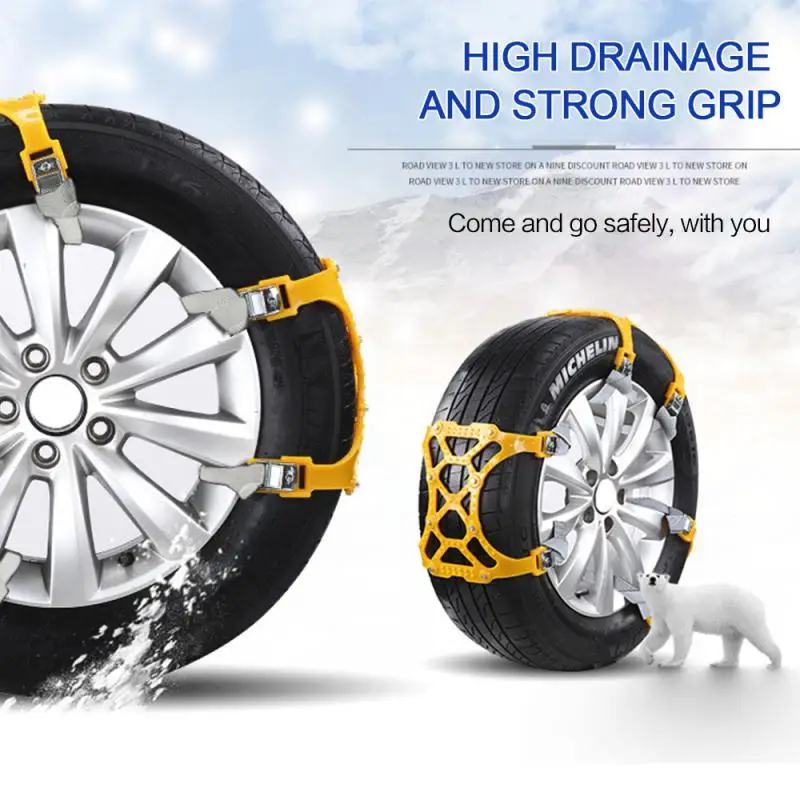 Car Tire Anti-skid Chains Thickened Beef Tendon Bike Chain For Snow Mud Road Maximum Traction With Minimal Brake Products