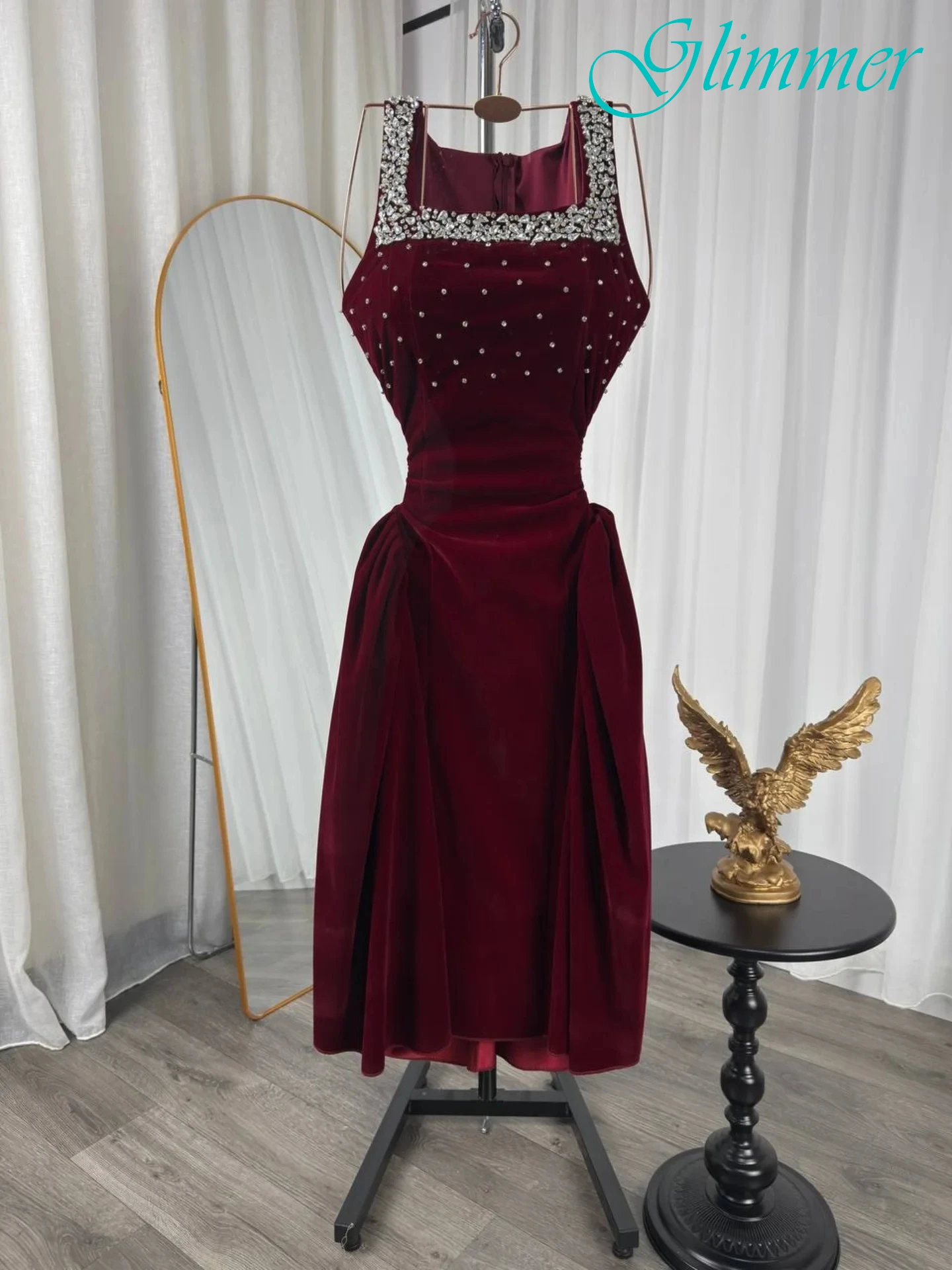 

Элегантное вечернее платье трапециевидной формы с квадратным воротником без рукавов по индивидуальному заказу, классические современные платья знаменитостей, модное нежное вечернее платье