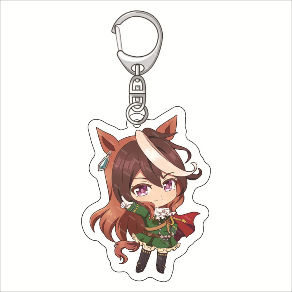 Q Version Anime Keychain Pretty Derby Cute Figures Special Week Silence Suzuka Tokai Teio Pendant Car Key Ring Bag Jewelry Gift