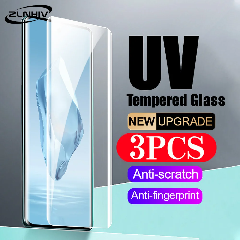 3Pcs UV Tempered Glass Film for Oneplus 12 11 10 9 8 7T Pro Phone Screen Protector Ace 3 2 Pro Glass Smartphone Protective Film