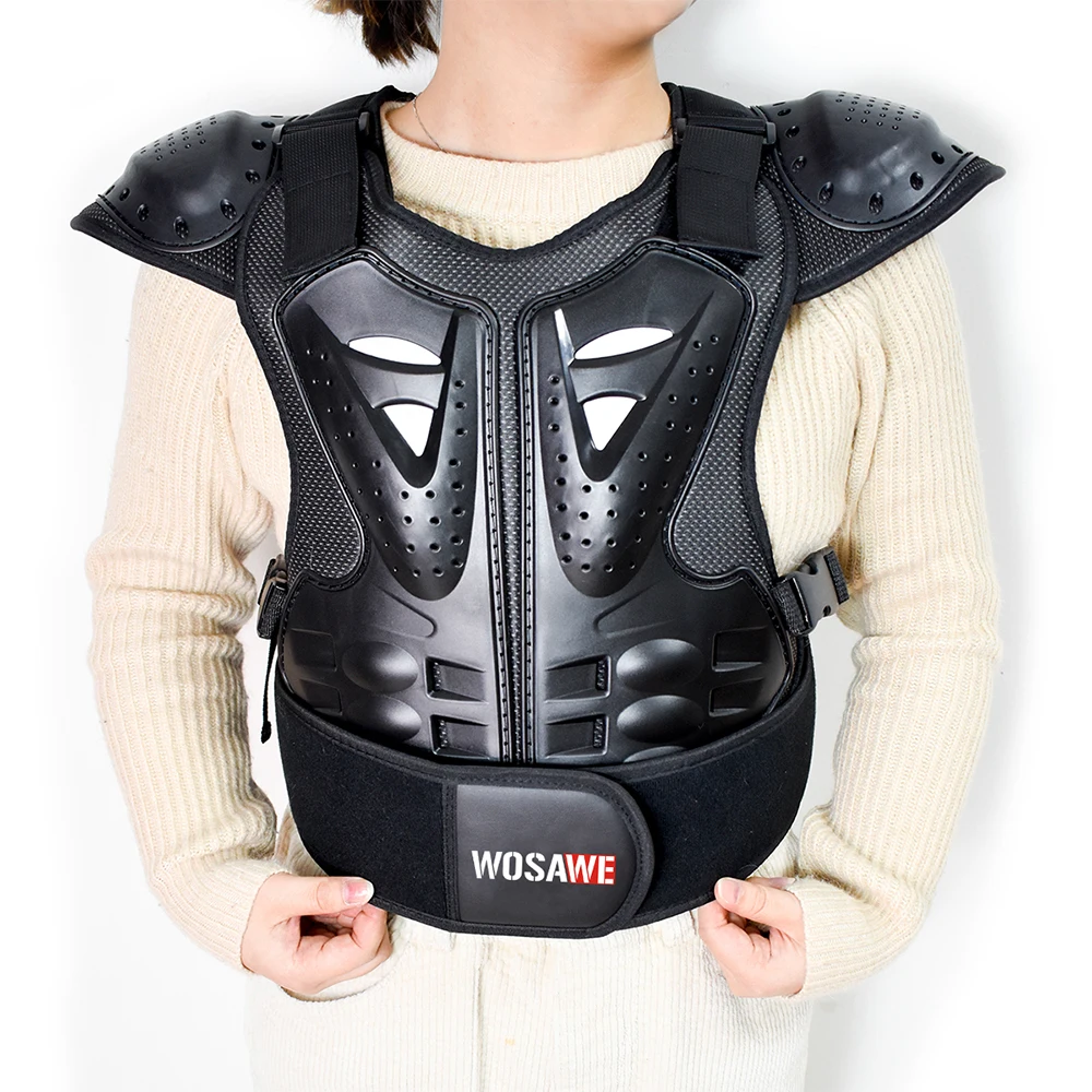 WOSAWE Kids Motorcycle Armor Suit Motocross Full Body Protector Children Armour Vest Waistcoat Downhill Sports Elbow Knee Pads