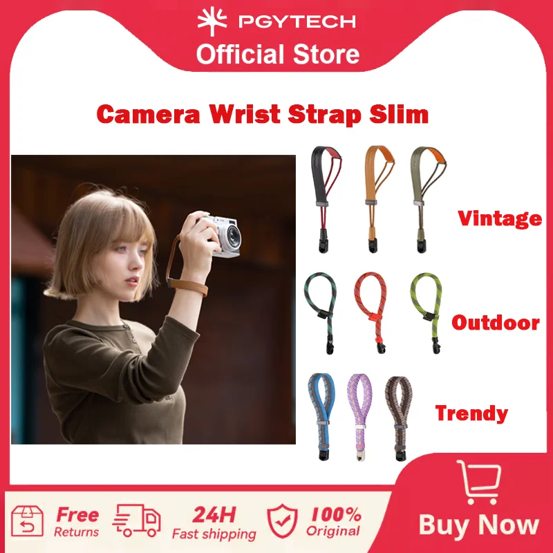 PGYTECH cinturino da polso per fotocamera cinturino sottile a sgancio rapido cinturino da polso per fotocamera Nikon Canon Sony Olympus DSLR corda per fotocamera