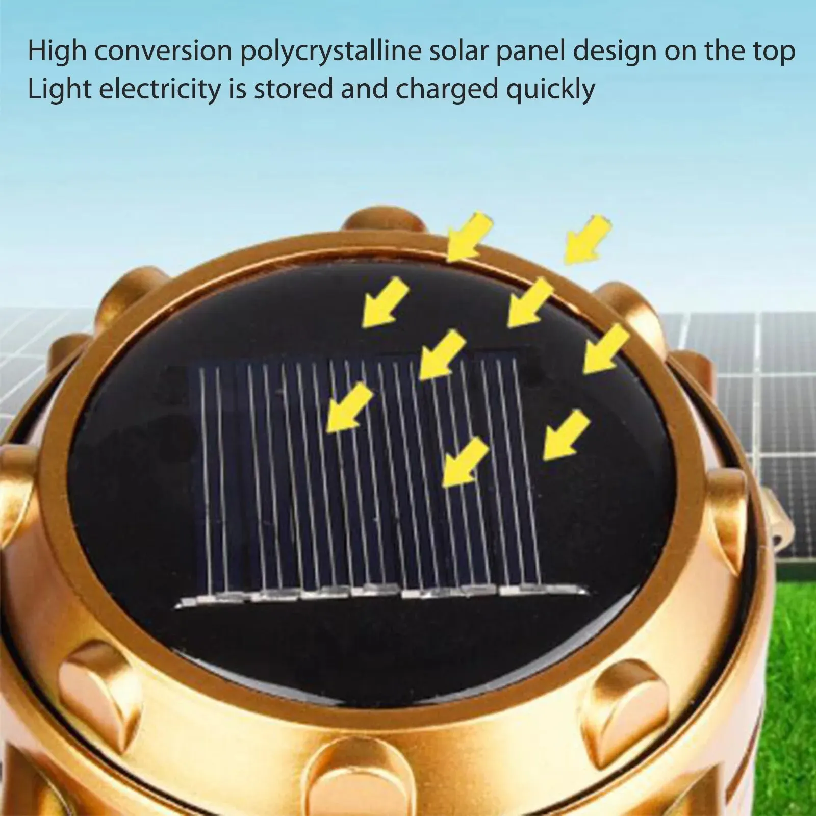 Solarna wielofunkcyjna ręczna lampa kempingowa Lampa namiotowa Przenośna latarka LED Przenośna wodoodporna lampa robocza zasilana awaryjnym