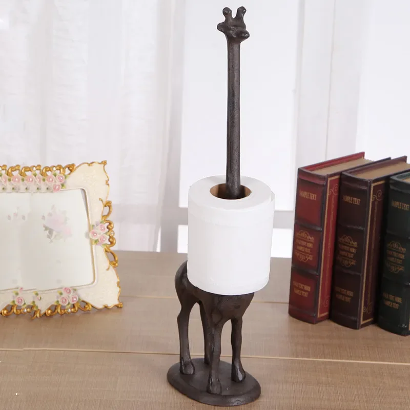 

Cast Iron Animal Tissue Holder Metal Napkin Holders Kitchen Paper Towel Desktop Roll Ornament Decoration Crafts