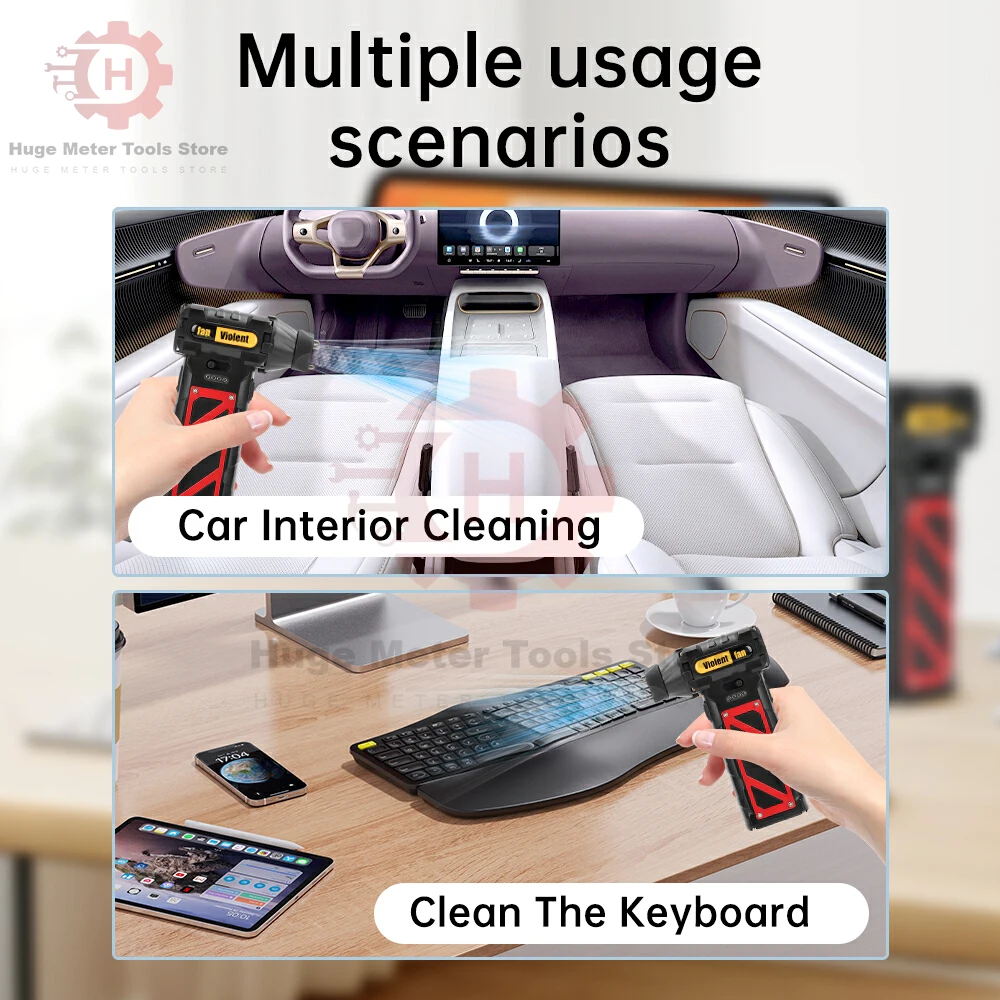 110000 RPM Brushless Motor Fan 8000mAh Handheld High-Speed Violent Blower Fan Type C interface Powerful Dust Blower