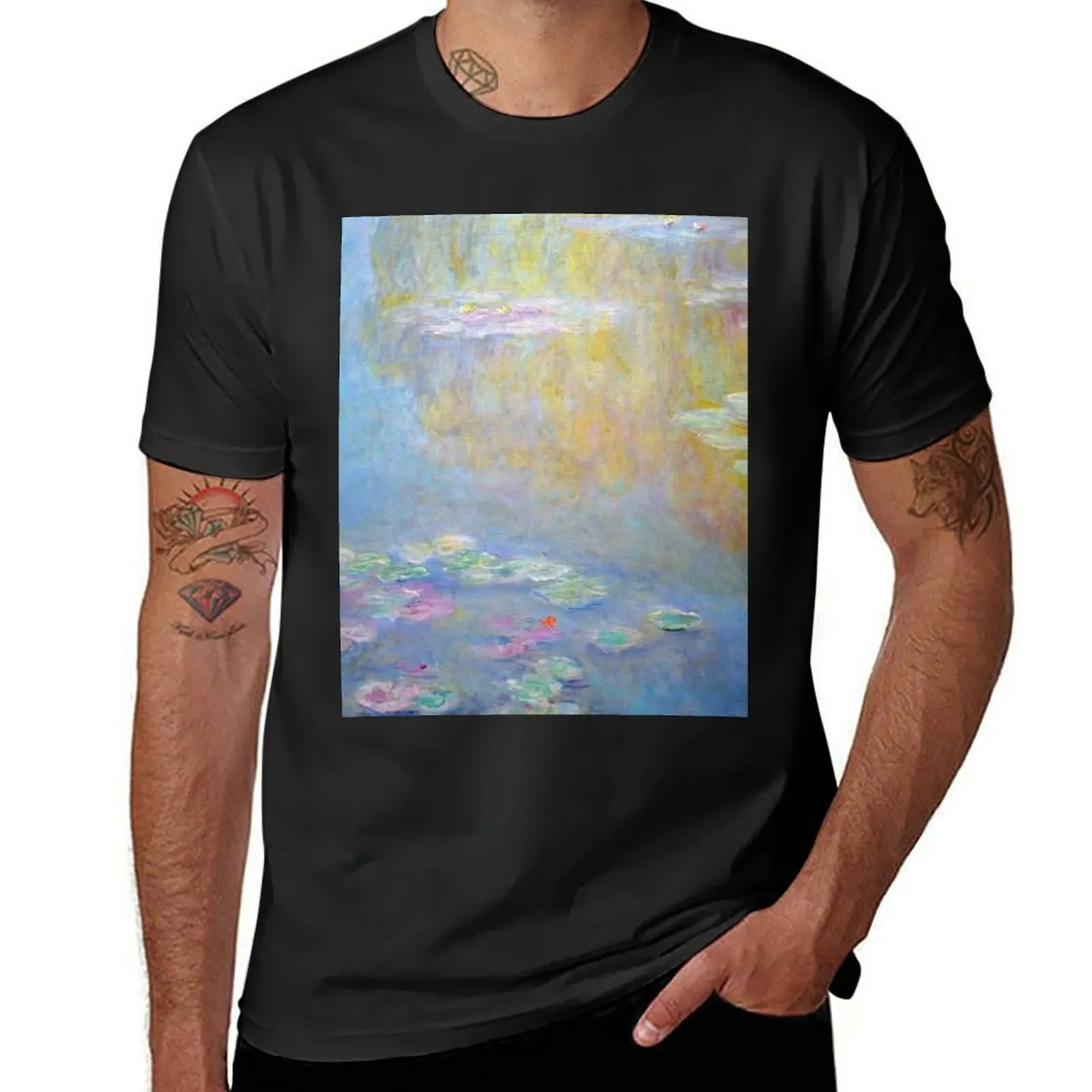 Monet water lilies 1908 T-Shirt blanks for a boy hippie clothes mens t shirt