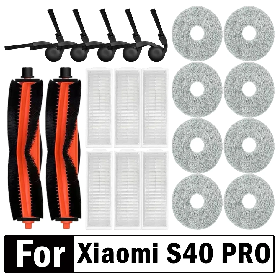 

For Xiaomi S40 PRO / OV71GL Robot Vacuum Replacement Parts Main Side Brush HEPA Filter Mop Cloth Accessories