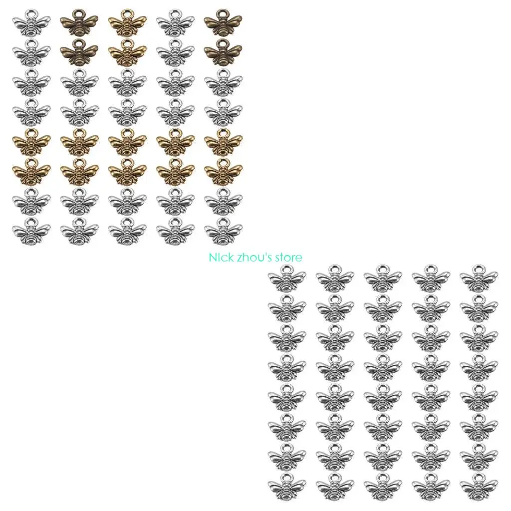 

E15E Pack of 40 DIY Colorful Bees Shapes Pendant Jewelry Making Pendants Handmade Craft Accessories for Necklace Bracelets