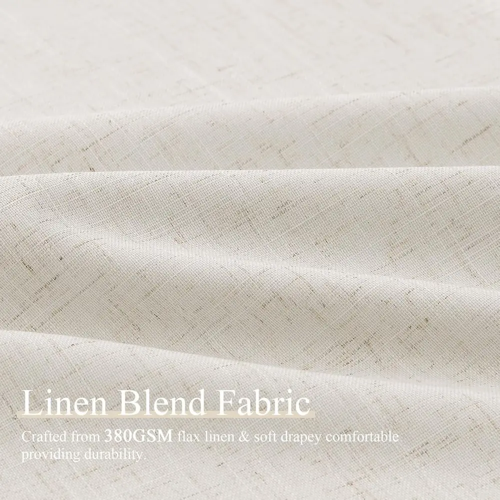 108 Verdunkelungsvorhänge aus Leinen mit zwei Paneelen, 100 % Blockout, Pinch-Plissee, wärmeisoliert, natürliche Raumverdunkelungsvorhänge für Wohnzimmer