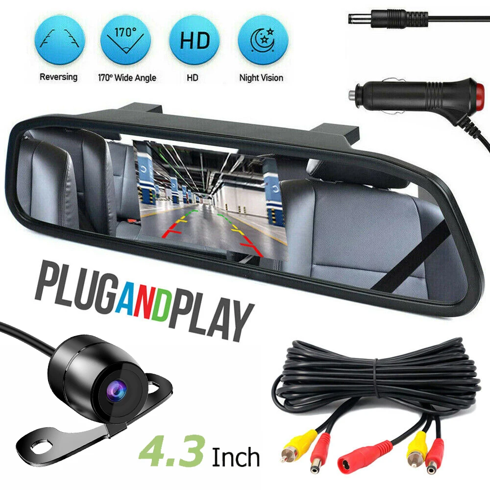 

Car Rear view Camera with Mirror Monitor for Vehicle Parking Rearview Mirror Camera 4.3 Inch Screen Hd Reversing Camera