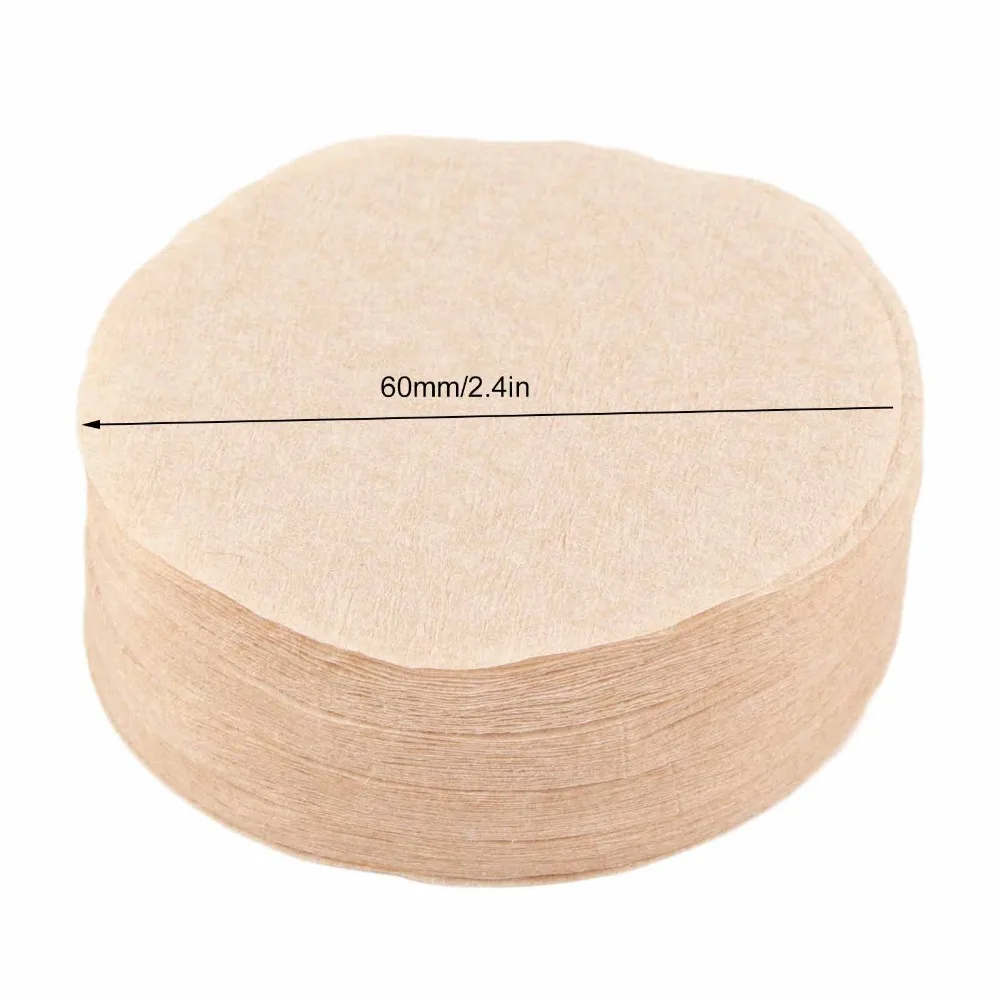 100 PCS Set Unbleached Paper Coffee Filter Paper Dia. 60mm Dia. 68mm Moka Coffee Pot Filter Round Shape Odorless