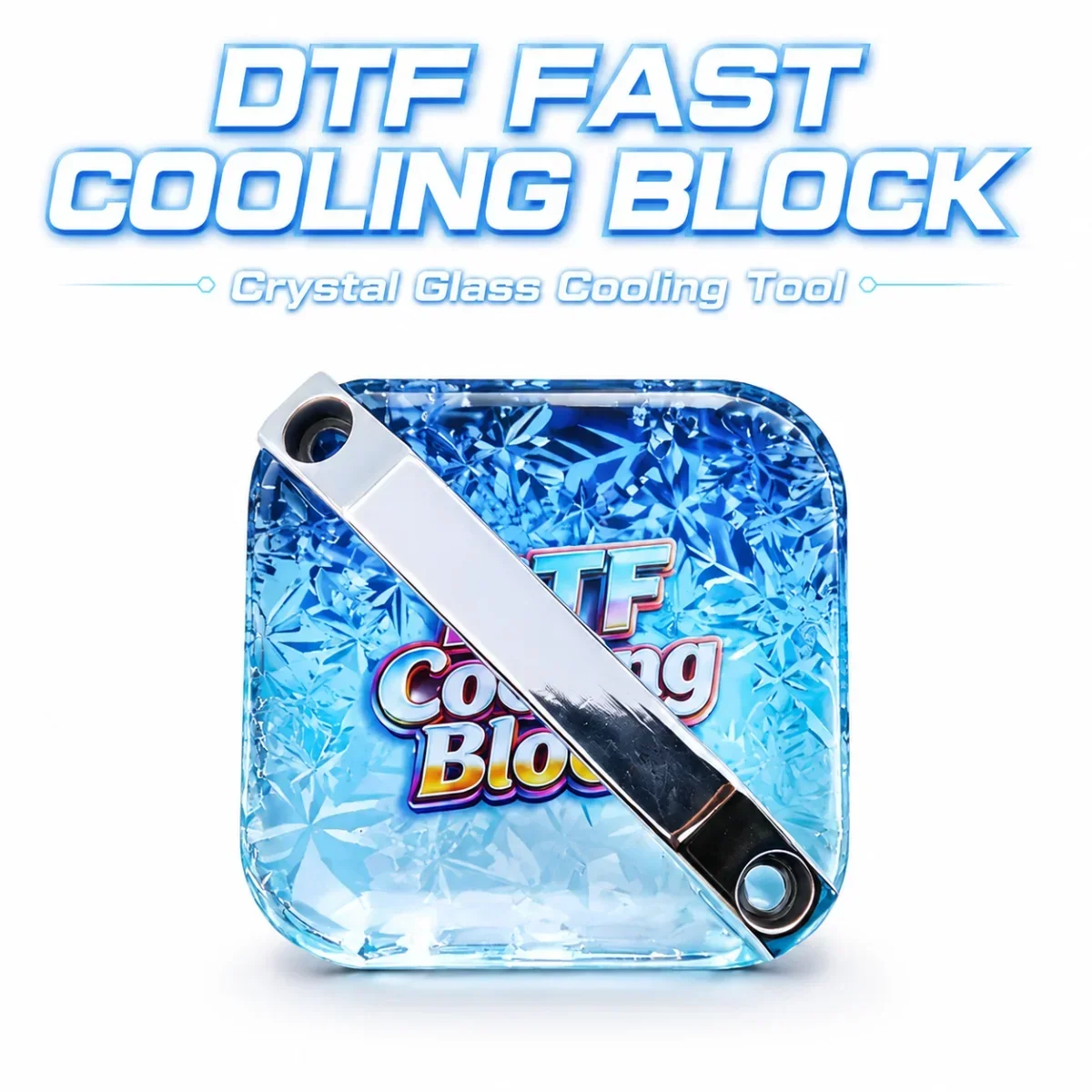 DTF Cooling Block Crystal Cooler Brick With Handle Fast Cool Easy Peel Accessory for Film HTV Sublimation Heat Press Machine