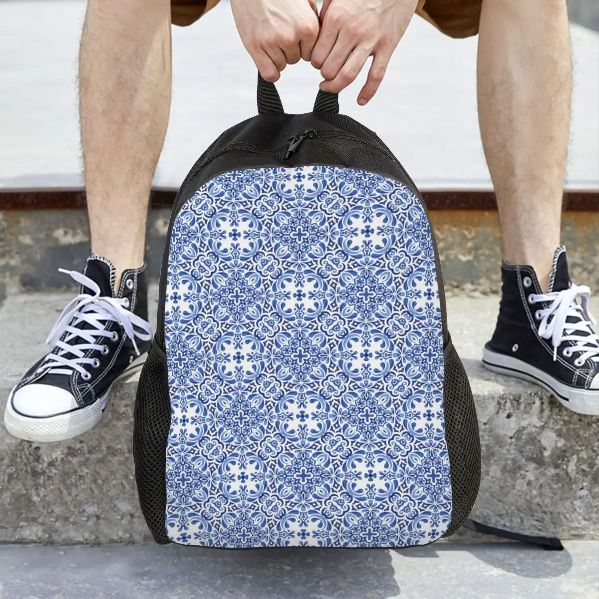 

Рюкзак Azulejos с средиземноморской мозаикой, Лидер продаж, рюкзак большой емкости, детская сумка для книг, школьная сумка, сумки на плечо для мужчин и женщин